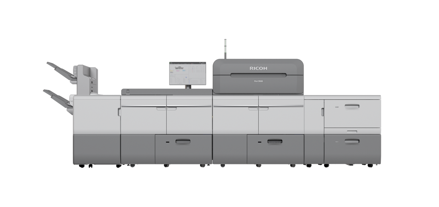 Schopnost tisknout na substráty o tloušťce až 800 mikronů otevírá nové možnosti pro produkci RICOH Pro™ C9500.